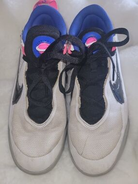 Nike Kids Space Jam Sneakers in White, Black, Blue & Pink